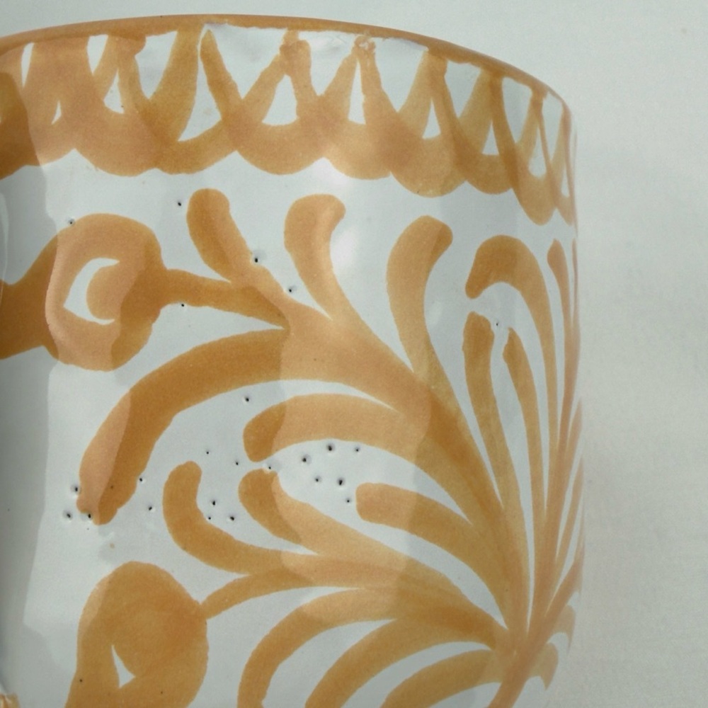 Pomelo Spain Hand Painted Pottery Mug Set 2 Terracotta Peach Bird - Picture 9 of 14